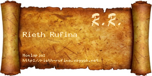 Rieth Rufina névjegykártya